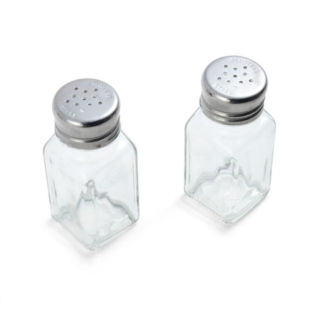 Lifetime Farberware Clear Glass/Stainless Steel Salt and Pepper Shakers 5216093